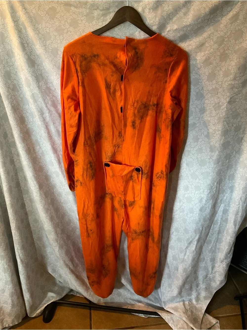 Trick or Treat Sam’s Kids Orange Long-Sleeve One-Piece with Patch Detail